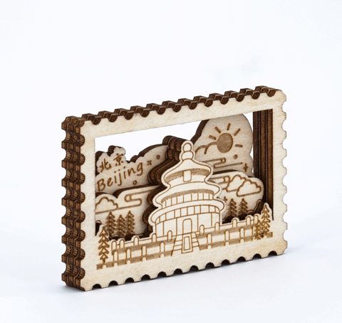 天坛文创木质冰箱贴