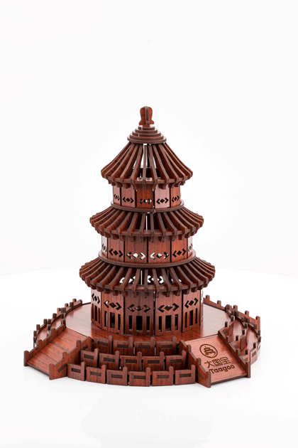 天坛竹制祈年殿拼装积木